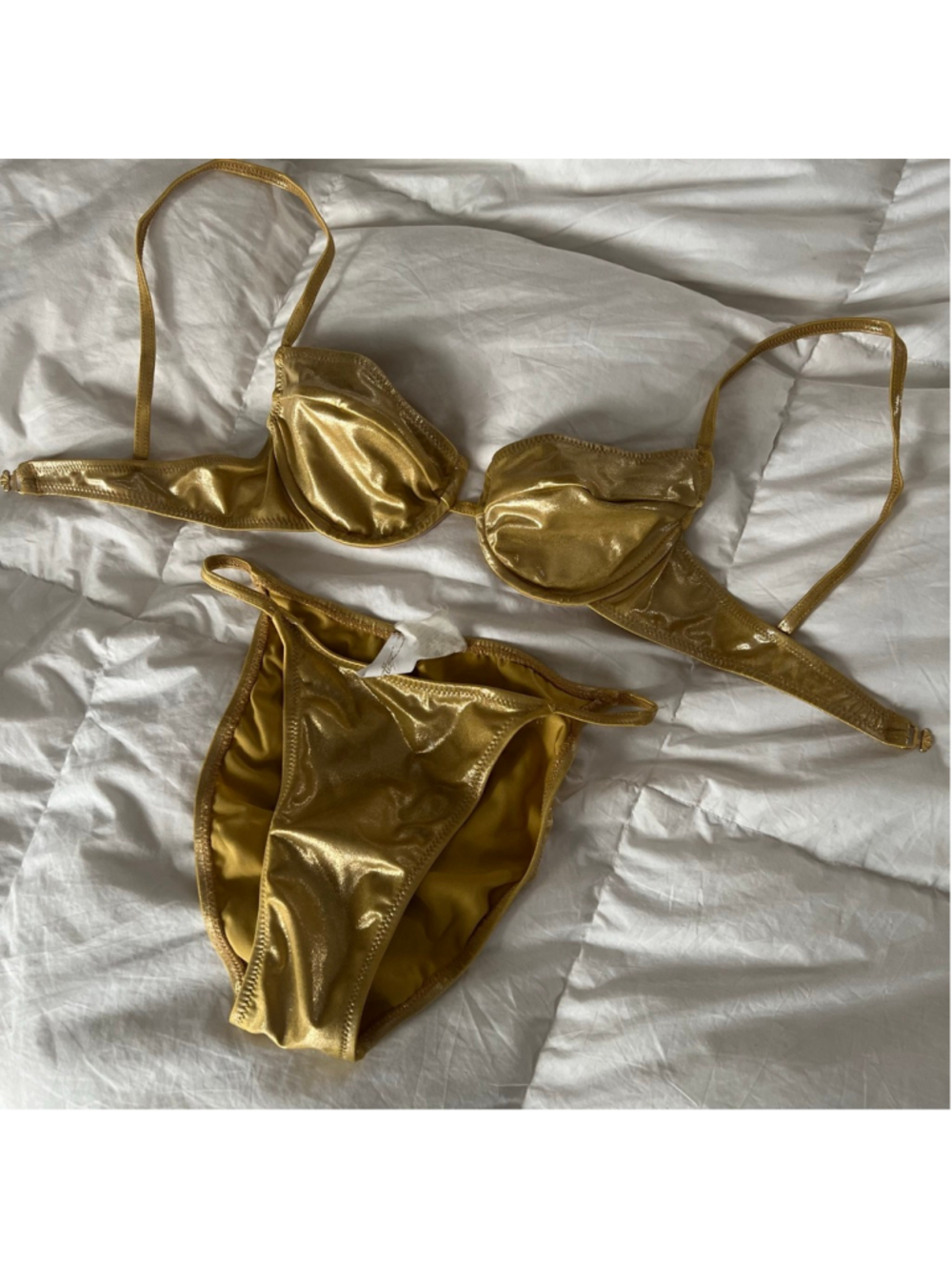 Gottex Shiny Gold Underwire Bikini Set